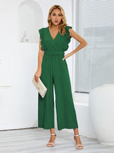 Load image into Gallery viewer, Ruffled Surplice Cap Sleeve Jumpsuit
