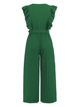 Load image into Gallery viewer, Ruffled Surplice Cap Sleeve Jumpsuit
