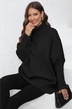 Load image into Gallery viewer, Turtle Neck Long Sleeve Ribbed Sweater
