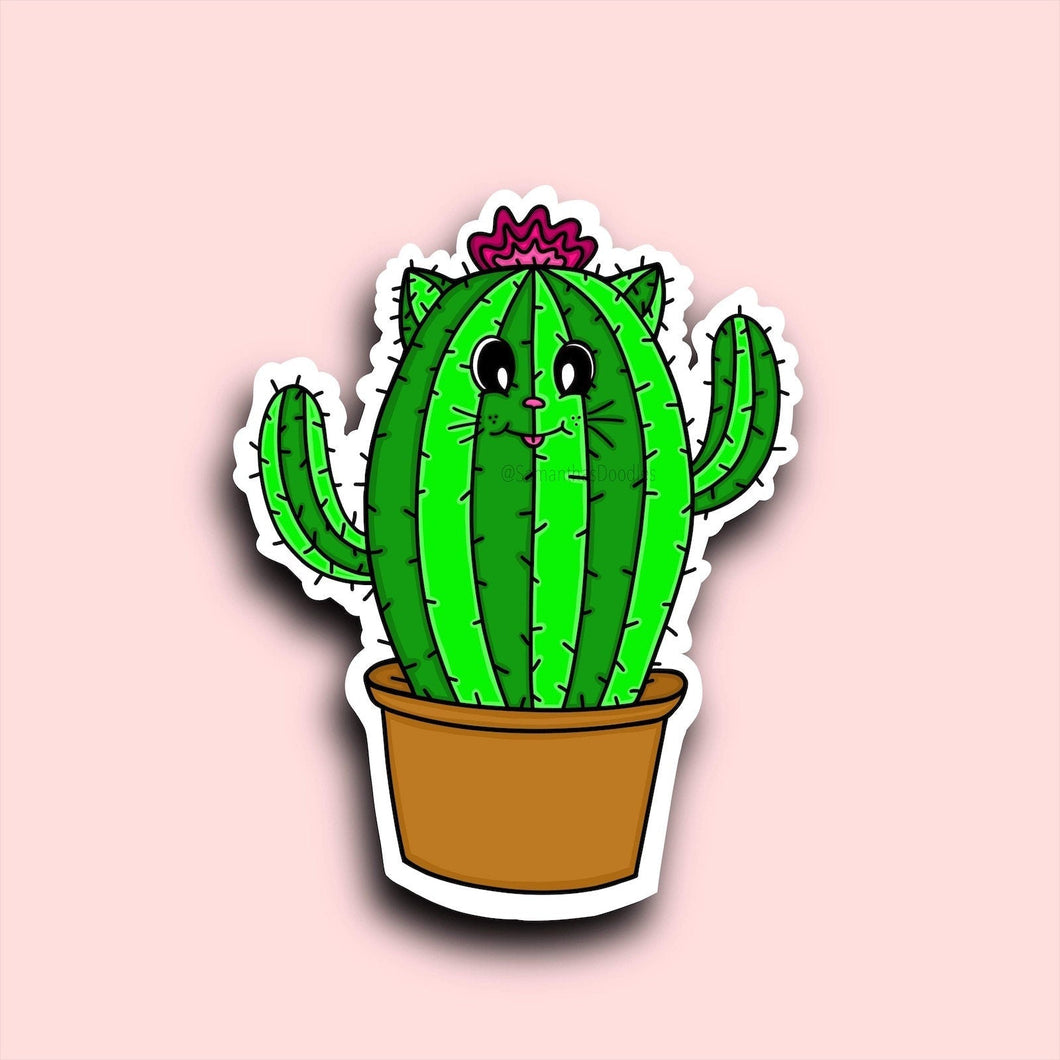 Cat Cactus Sticker