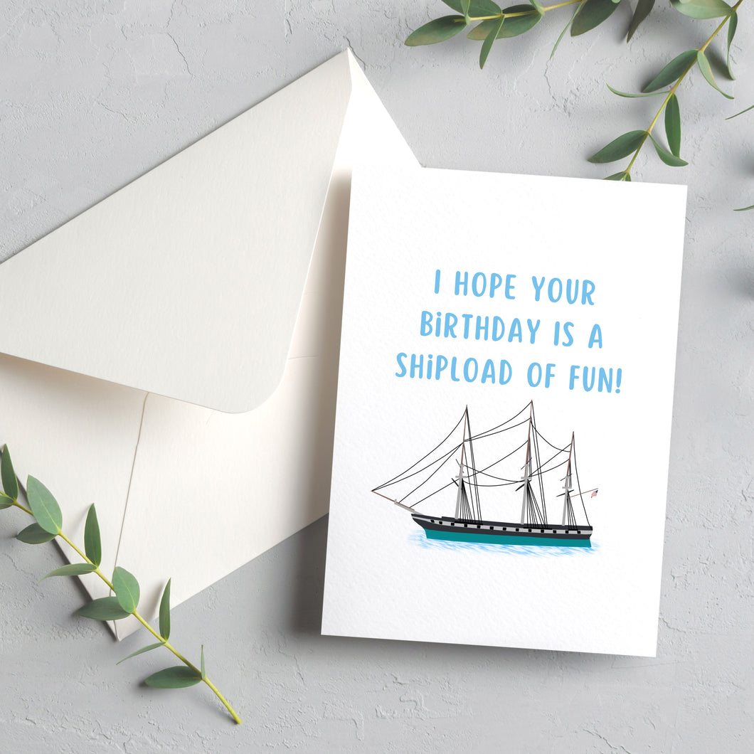 Shipload of Fun blank birthday card